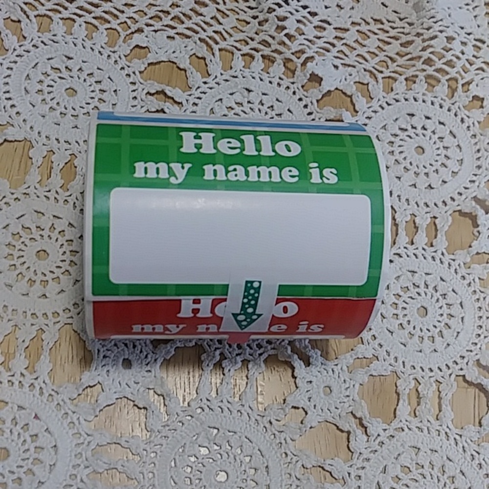 Name labels for events or parties
